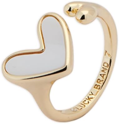 Lucky Brand Women's Sweet Pearl Heart Ring, Gold, 7