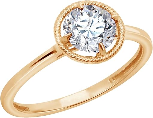 Amazon Essentials 10k Gold Imported Crystal March Birthstone Ring (previously Amazon Collection)