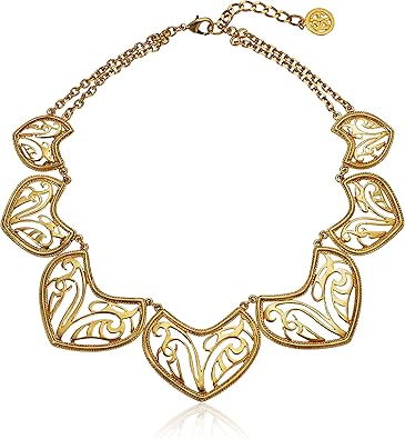 24k Gold Plated Made in New York Statement Filigree Chunky 'Helen of Troy' Collection Vintage Bohemian Arabic Necklace Earrings