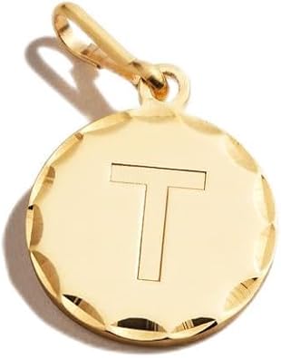 Alex and Ani Initial T Charm, T, 14KT Gold over .925 Sterling Silver, Gold T, Charm Size 0.51 inch Width by 0.51 inch Height