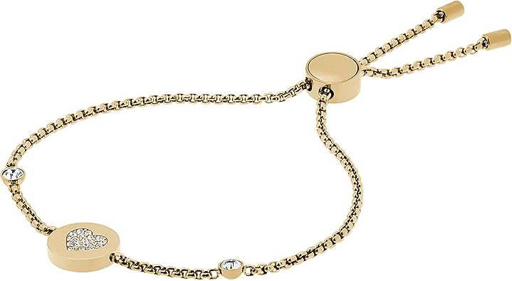 Michael Kors Stainless Steel and Pavé Crystal Chain Bracelet for Women, Color: Gold (Model: MKJ5043710)