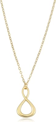 Kooljewelry 14k Yellow Gold Infinity Pendant Necklace (18 inch)