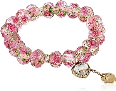 Betsey Johnson Womens Heart Charm Bracelet