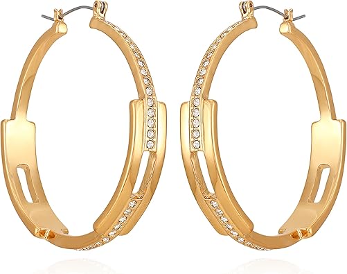 GUESS Women's Unique Goldtone Hoop Earrings