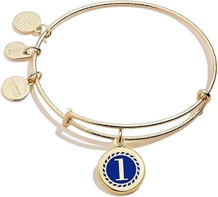 Alex and Ani A20EBNUM1SG,Color Infusion Numerology One Expandable Bangle Bracelet,Shiny Gold,Blue,Bracelet