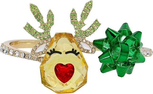 Betsey Johnson Womens Reindeer Bangle Bracelet