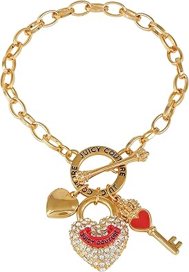 Juicy Couture Goldtone Heart and Lock Toggle Bracelet for Women