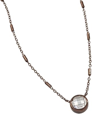 Alex and Ani AA763223SC,Crystal Bezel Adjustable Chain Necklace,Shiny Chocolate,Brown, Necklaces