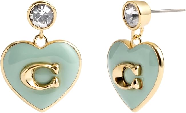 COACH Signature Heart Drop Earrings