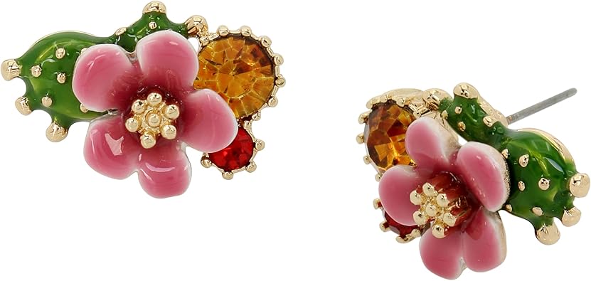 Betsey Johnson Womens Tropical Flower Cluster Earrings