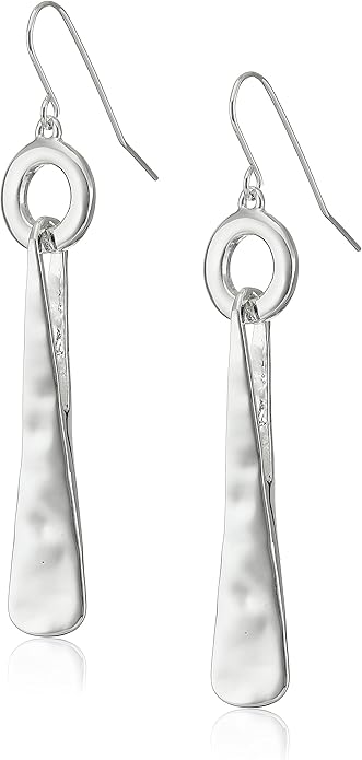 Robert Lee Morris Circle and Triangle Silver Drop Earrings