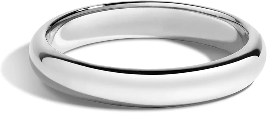 Sterling Silver Plain Dome Wedding Band for Men and Women, Made In USA - Custom Text Personalized Ring, 3mm to 8mm Width, Size 4-13