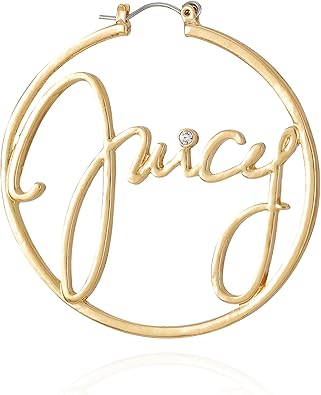 Juicy Couture Goldtone Logo Hoop Earrings