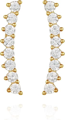 Vince Camuto Goldtone CZ Studded Climber Earrings For Women