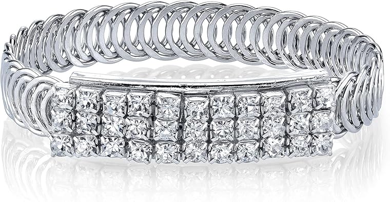 1928 Jewelry Clear Crystal Rhinestone Slim Belt Bracelet