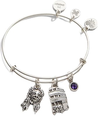 Alex and Ani Harry Potter™, Night Bus Trio Charm Expandable Bangle Bracelet,Rafaelian Silver,Purple, Bracelets