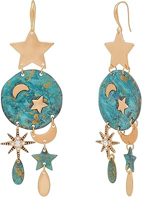 ROBERT LEE MORRIS Celestial Patina Chandelier Earrings