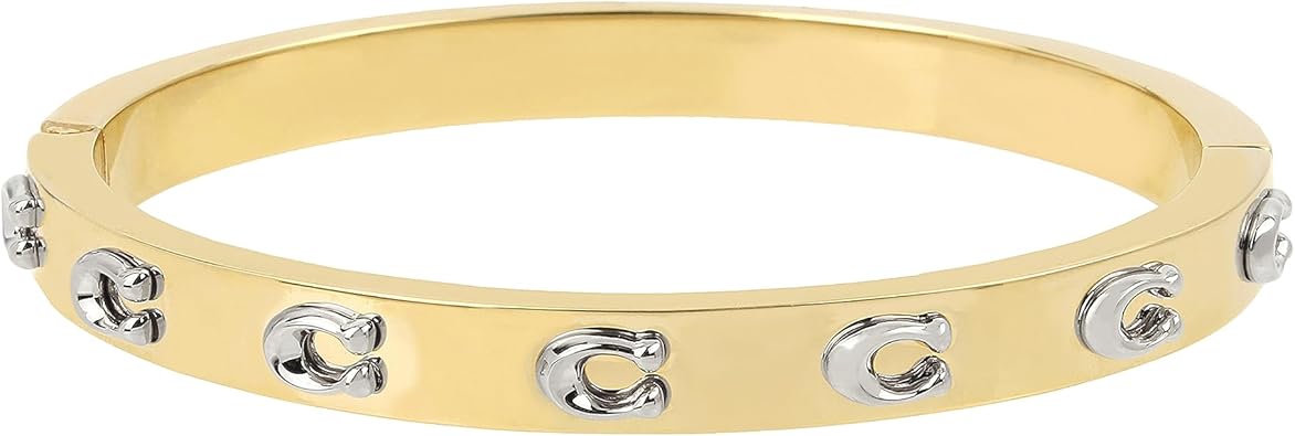 Coach Women's Pegged C Logo Hinged Bangle Bracelet