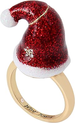 Betsey Johnson Santa Hat Statement Ring