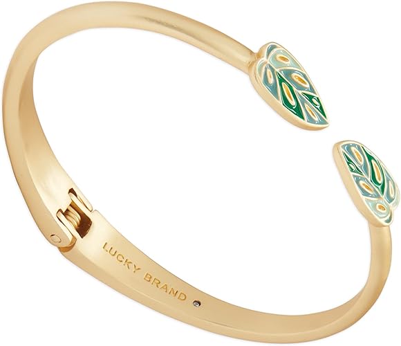 Lucky Brand Women's Enamel Monstera Hinge Cuff