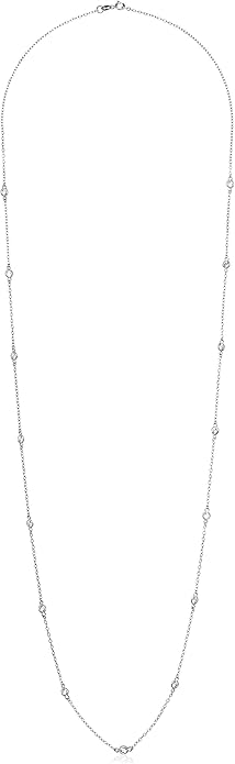 Amazon Essentials Sterling Silver AAA Cubic Zirconia Station Necklace