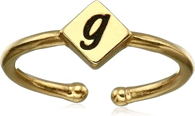 Alex and Ani Women's Initial G Adjustable Ring, 14kt Gold Plated