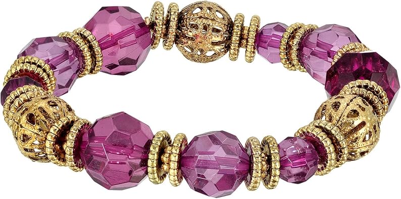 1928 Jewelry Amethyst Purple Stretch Bracelet