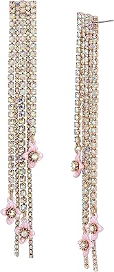 Betsey Flower Fringe Earrings