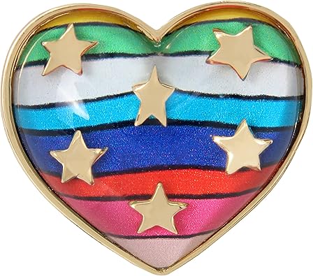 Betsey Johnson Rainbow Heart Stretch Ring