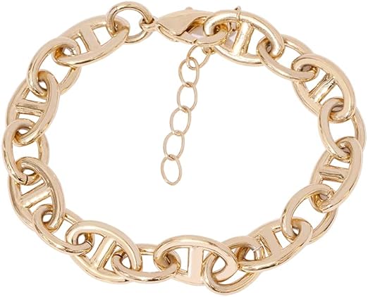 Amazon Essentials 14K Gold or Rhodium Plated Mariner Link Bracelet