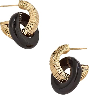 Alex and Ani Black Onyx Textured Earrings