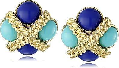 Ben-Amun Jewelry St. Tropez Blue Clip-On Earrings