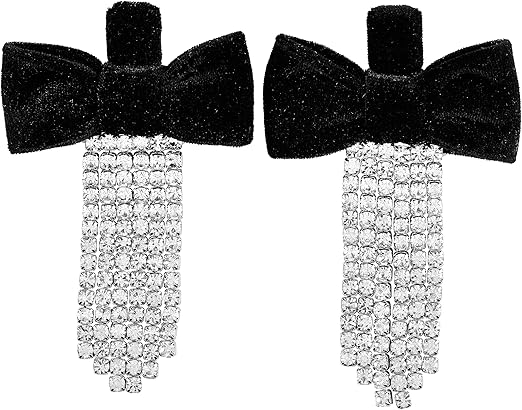 Mud Pie Women's Velvet Bow Earrings, Black, One Size