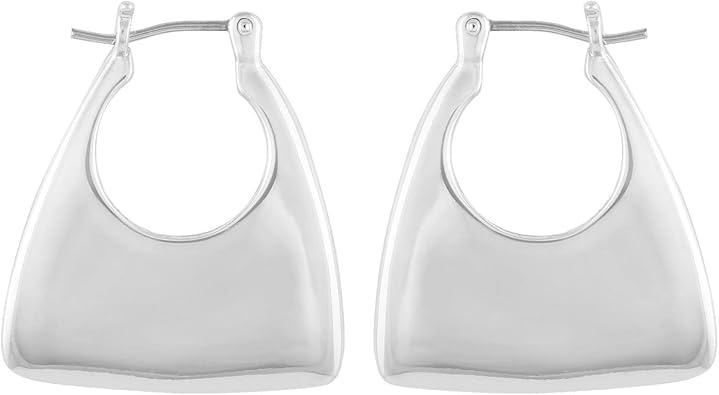 Vince Camuto Silvertone Hallow Hoop Purse Earrings for Women