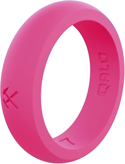 QALO Women's Rubber Silicone Ring, Classic Silicone Wedding Ring for Women, Breathable, Durable Engagement Silicone Band, 5.5mm Wide 2.5mm Thick, Multicolor