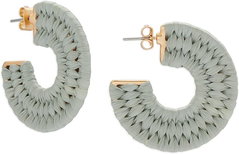 Lucky Brand Women's Dusty Raffia Hoop Earrings