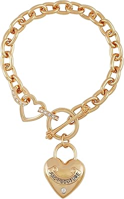 Juicy Couture Goldtone Heart Charm Toggle Bracelet For Women