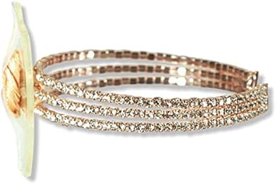 Floral Corsage Bracelet in Rose Gold, Rhinestone Artemisia Collection