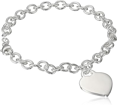 Amazon Essentials Heart-Tag Bracelet (previously Amazon Collection)