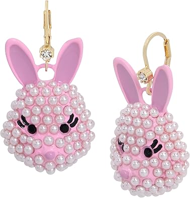 Betsey Johnson Womens Bunny Drop Earrings