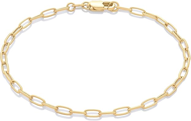 Amazon Essentials 14K Paperclip Chain Bracelet