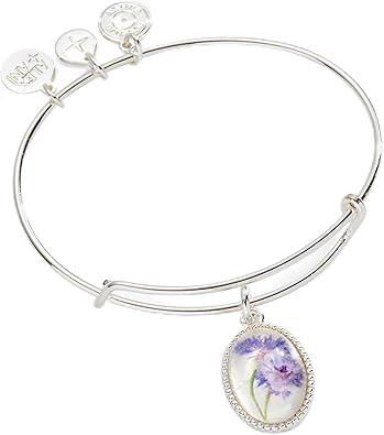 Alex and Ani Printed Flower 'Daughter' Charm Bangle