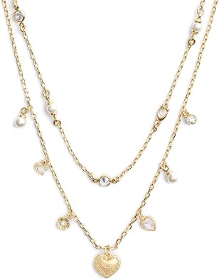 COACH Womens Signature Charm Layered Necklace