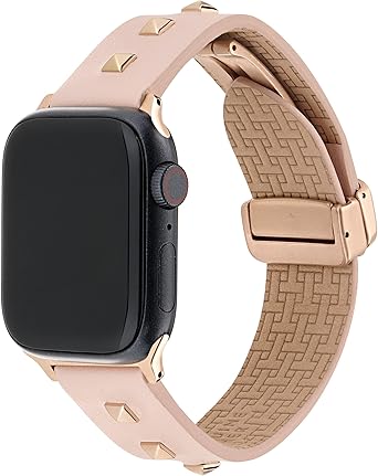 Ted Baker Light Pink Leather Strap with Studs for Apple Watch® (Model: BKS38S412B0)