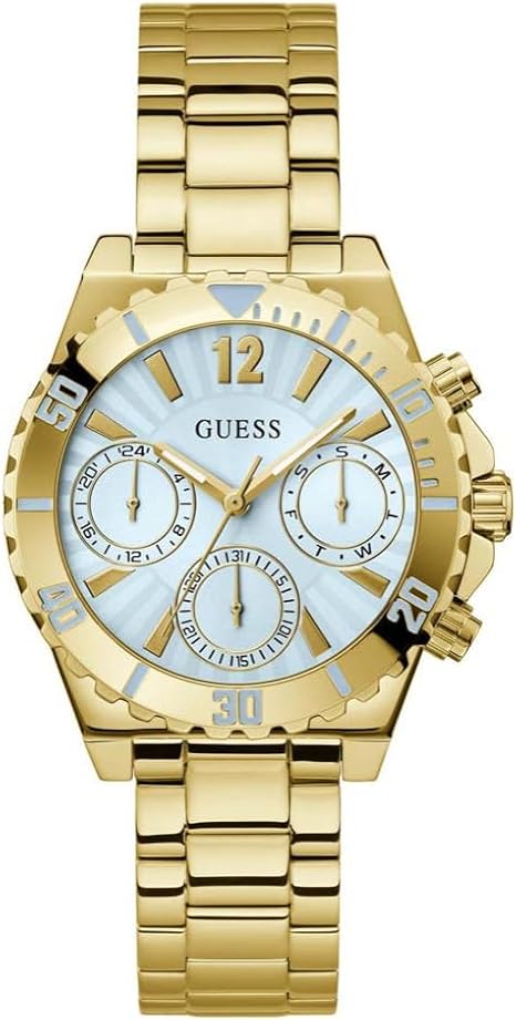 GUESS Women's 38mm Watch - Gold-Tone Bracelet Blue Dial Gold-Tone Case