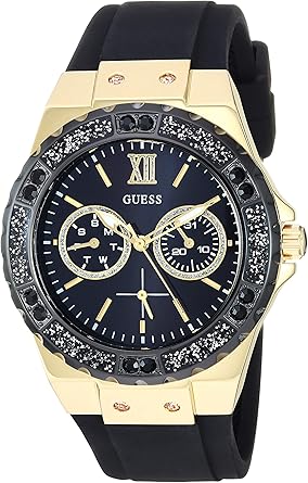 GUESS Women's Stainless Steel + Stain Resistant Silicone Watch