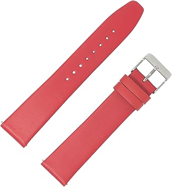 Dakota Women's 18636 Quick Release Watch Band, Genuine Leather Strap, 24 mm, Red