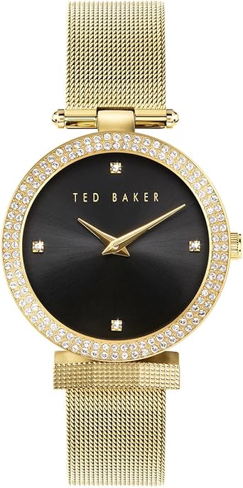 Ted Baker Women's Quartz Stainless Steel Strap, Gold, 16 Casual Watch (Model: BKPBWS2109I), Gold/Black