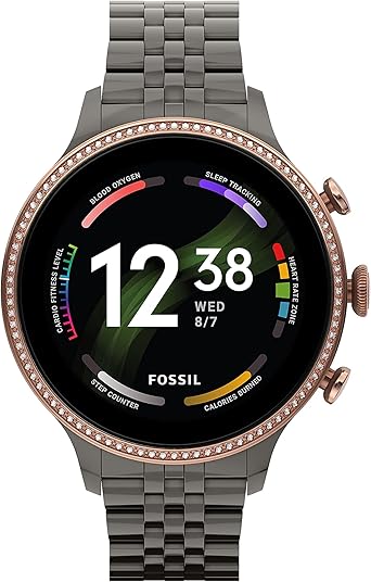 Fossil Women's Gen 6 42mm Stainless Steel Touchscreen Smart Watch, Color: Rose Gold, Gunmetal (Model: FTW6078V)