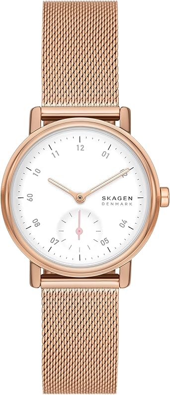 Skagen Women's Kuppel Lille Two-Hand Sub-Second Rose Gold Stainless Steel Mesh Band Watch (Model: SKW3099)